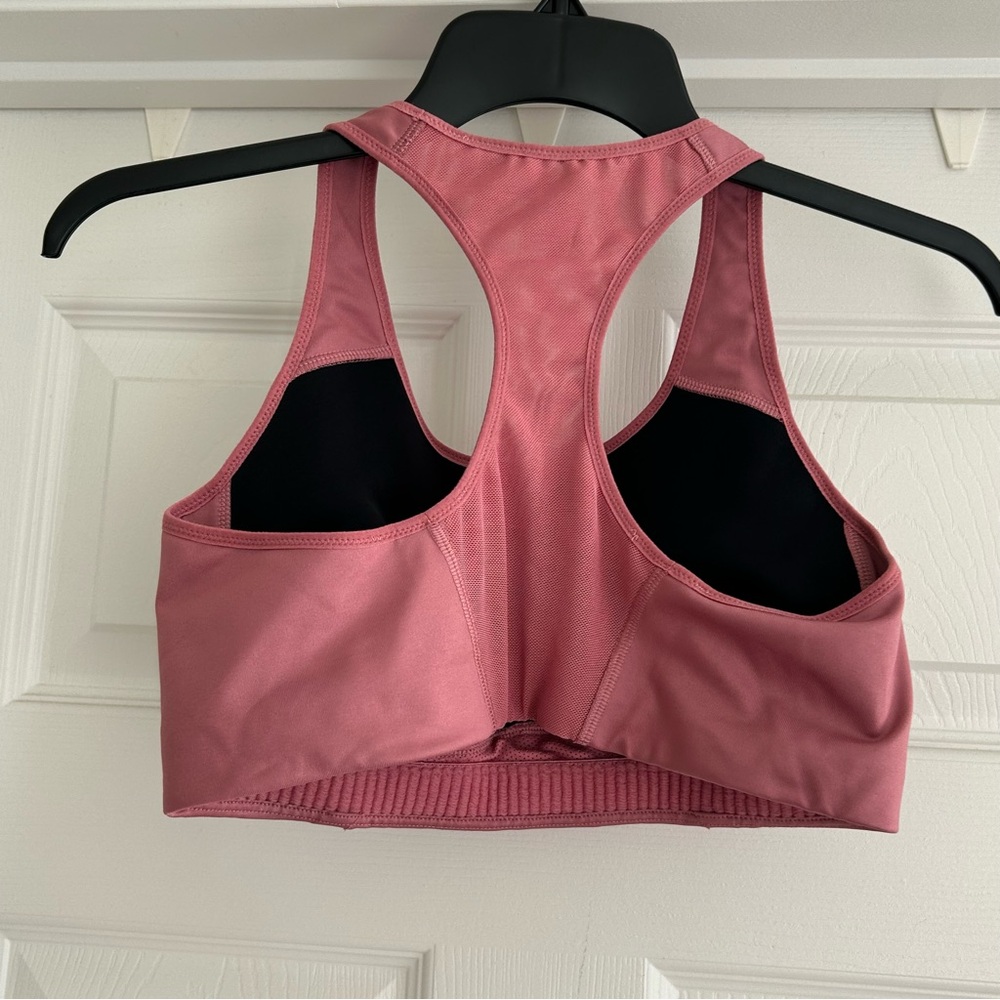 Nike Pink Racerback Sports Bra with Black Swoosh - Picture 3 of 3